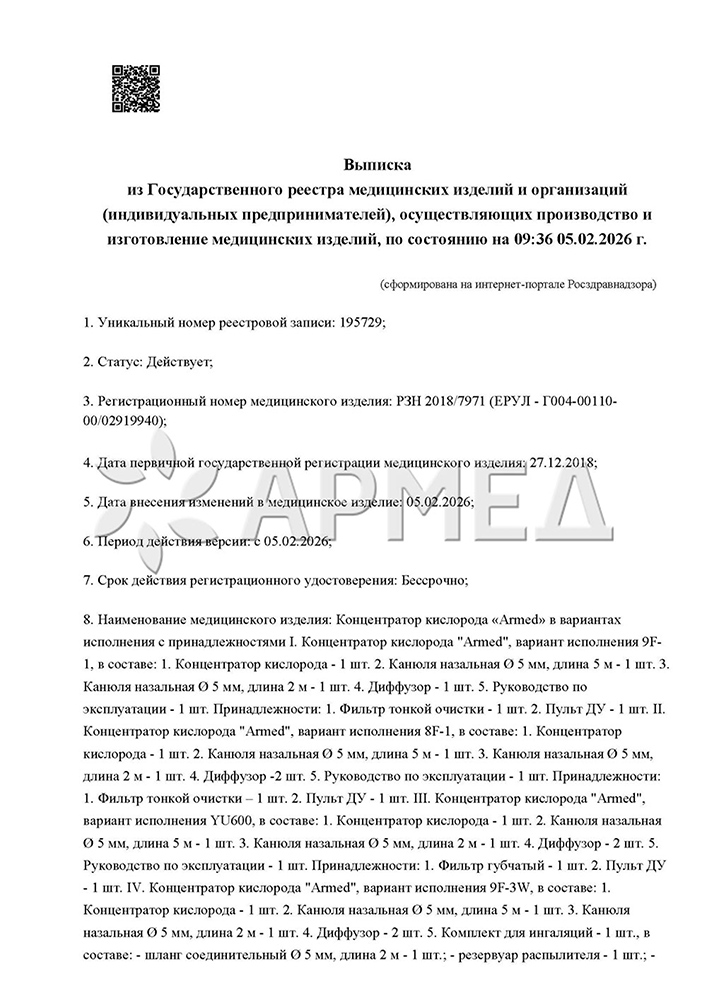 Регистрационное удостоверение РЗН 2018/7971